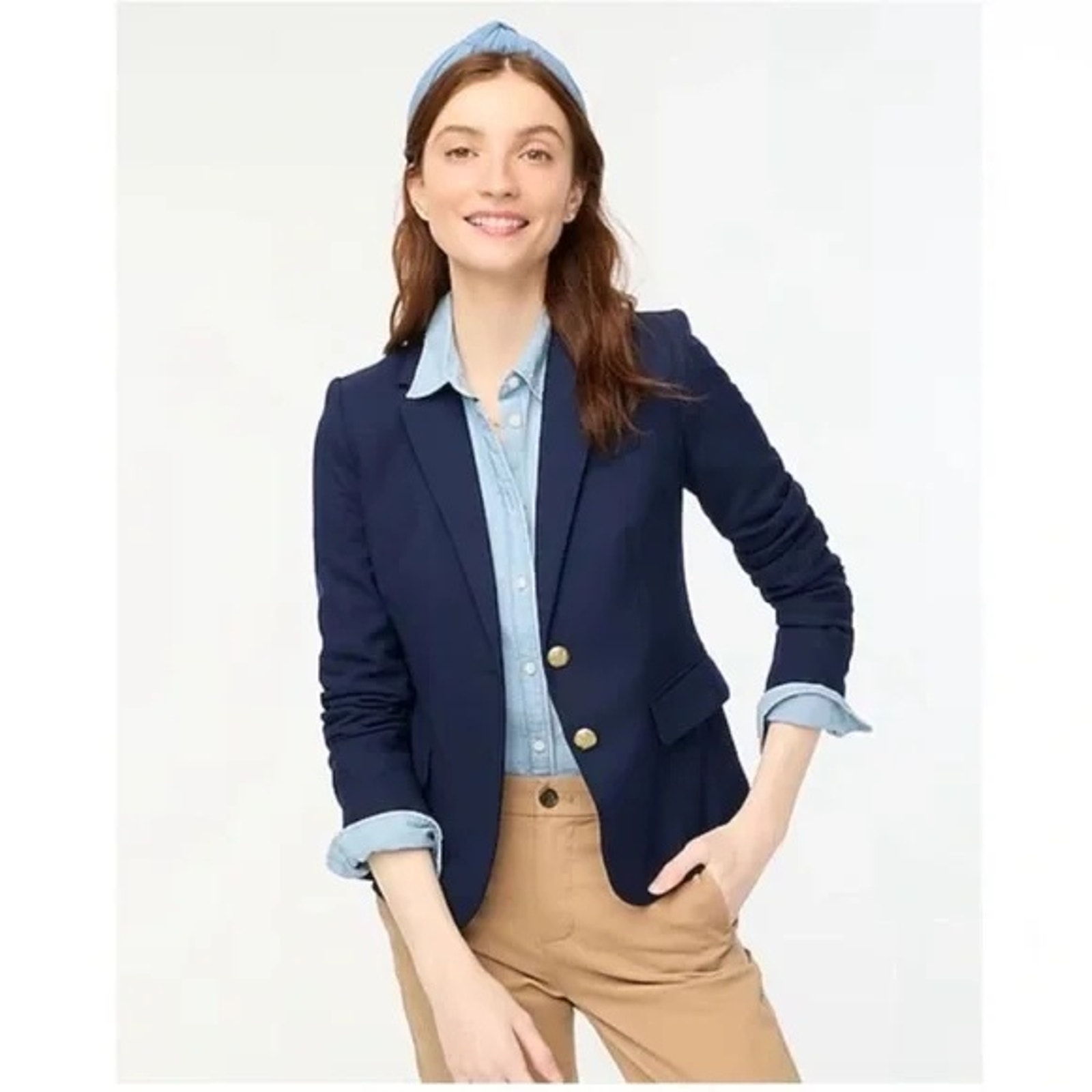 Nwt J Crew Factory Original Schoolboy Blazer Blue Size 6 Petite